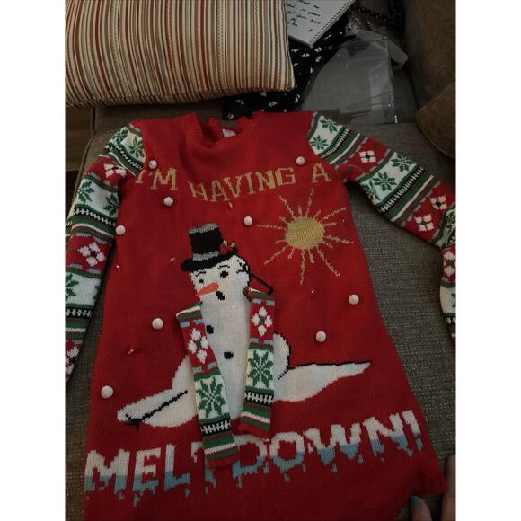 I’m Having A Meltdown - Women’s Light-up Christmas Sweater, Sz S (3-5) Flaw - Picture 7 of 13
